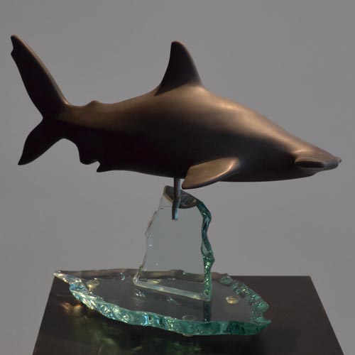 michael binkley sculptor stone sculpture hammerhead shark fine art carrara marble vancouver canada